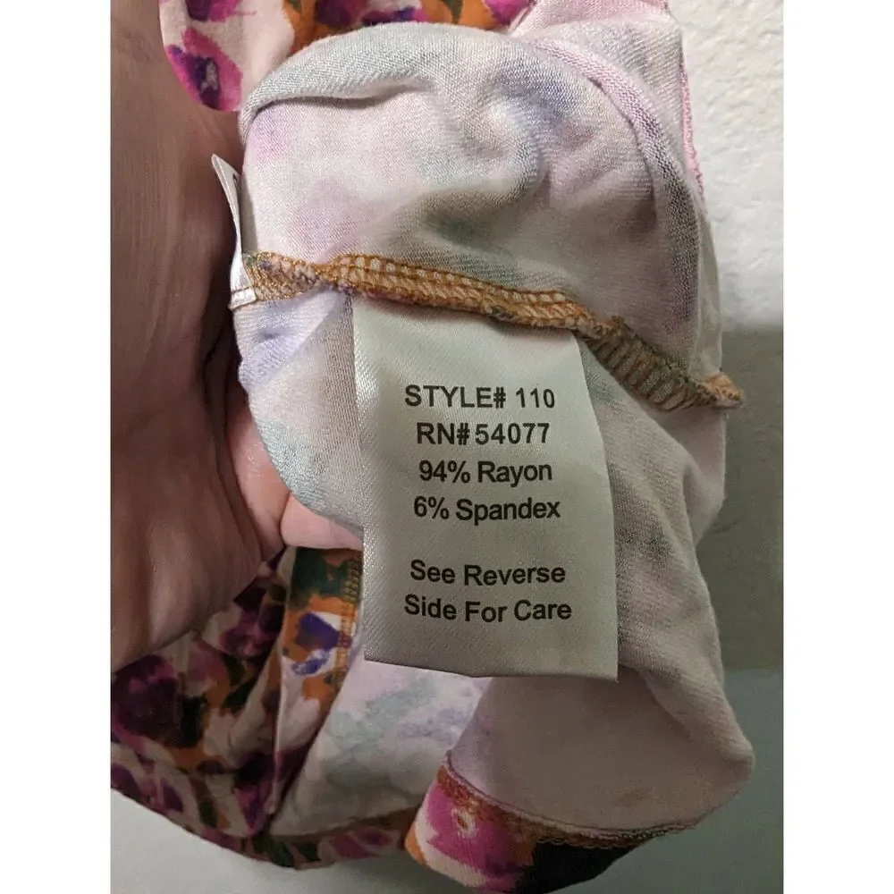 Cabi Women's Multi-color Floral V-neck Knee‎ Length Dress Pink Small Style 110